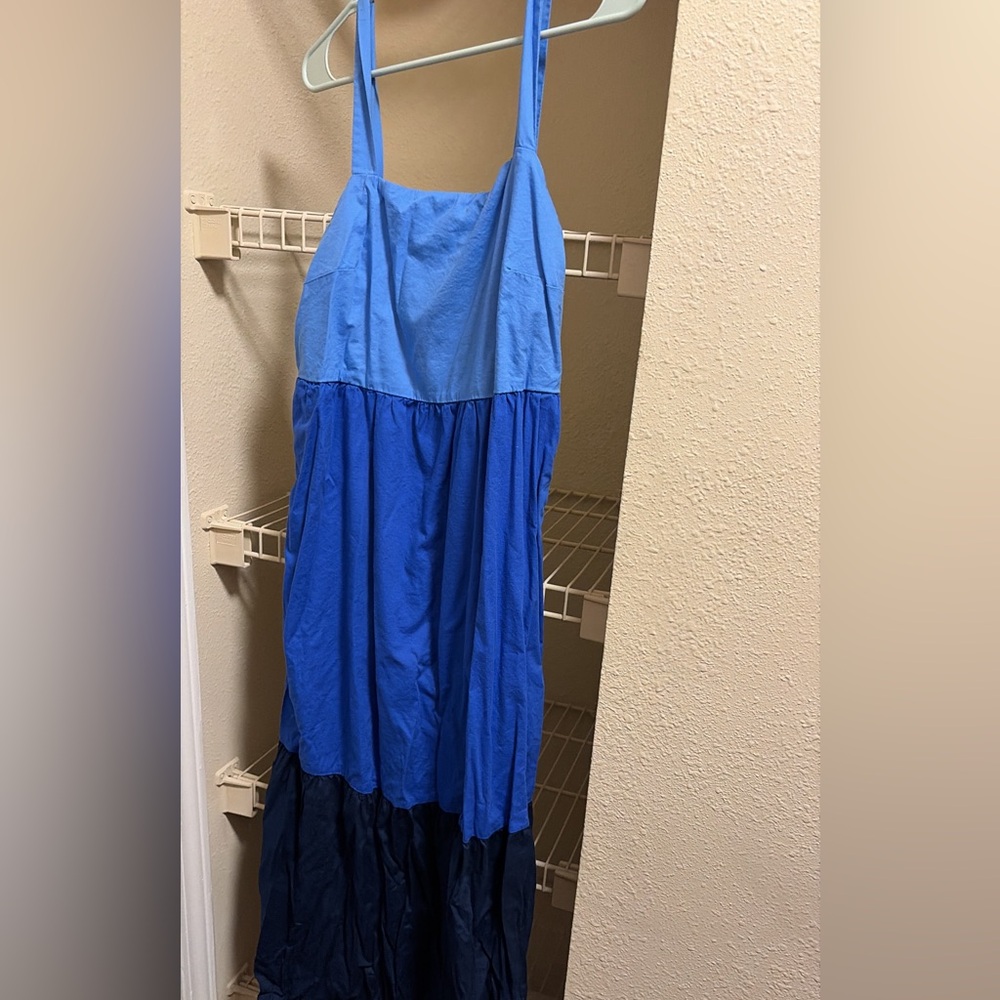 Loft Blue Colorblock Maxi Dress